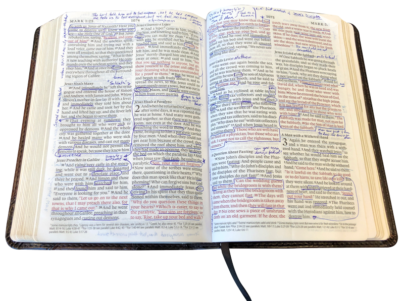 Photo of Open Bible with Markings